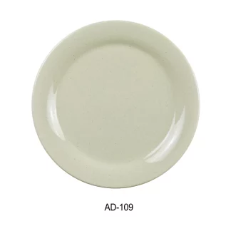 Yanco AD-109 Ardis Round Dinner Plate, 9" Diameter, Melamine, Pack of 24
