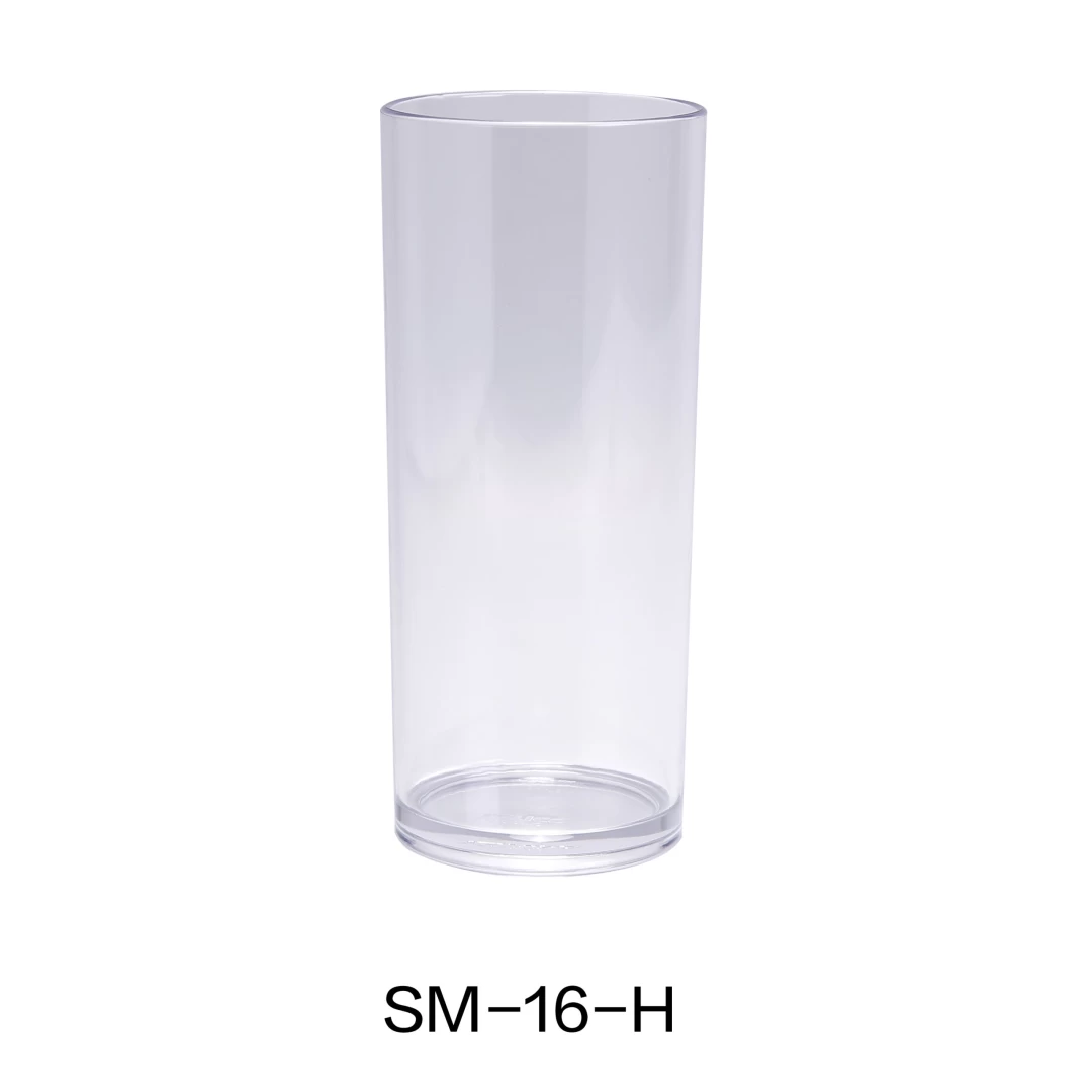 Yanco SM-16-H Stemware 16 Oz Hi Ball, 2.75" Diameter, 6.25" Height, Plastic, Clear Color, Pack of 24
