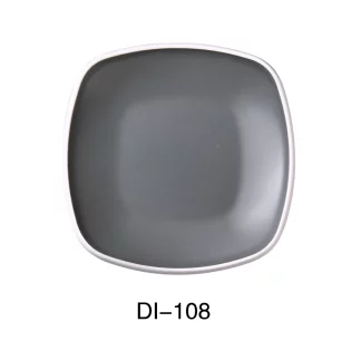 Yanco DI-108 Discover 8" X 1 1/4"H Square Plate, Melamine, Matte Finish, Pack of 48