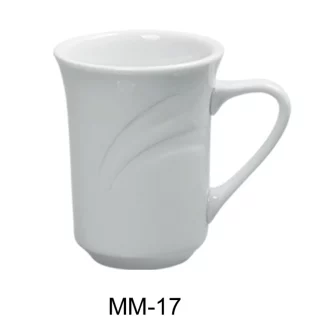 Yanco MM-17 Miami 8 Oz Coffee Mug, 3" Diameter, Porcelain, Bone White, Pack of 36