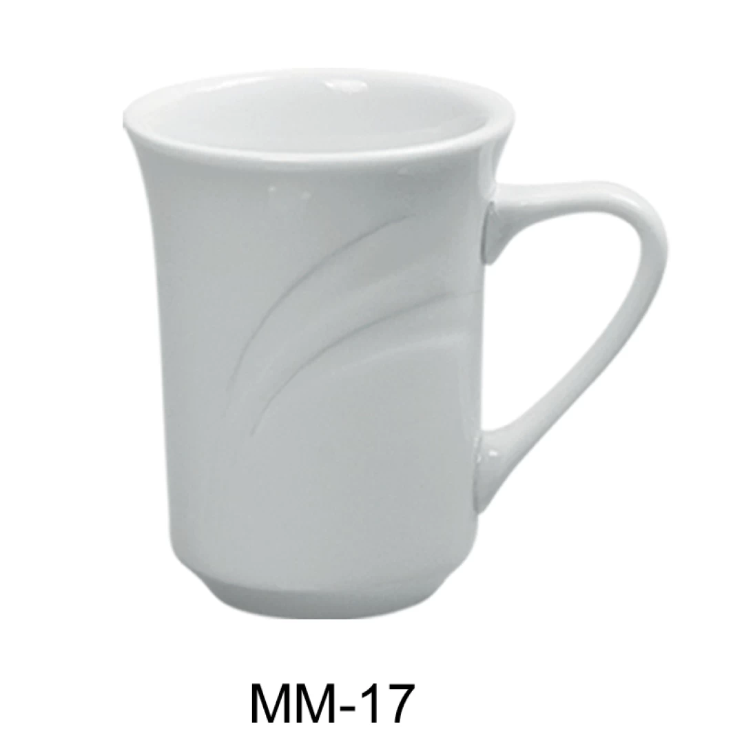 Yanco MM-17 Miami 8 Oz Coffee Mug, 3" Diameter, Porcelain, Bone White, Pack of 36