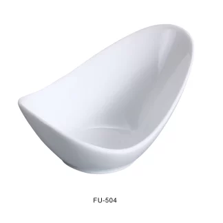 Yanco FU-504 Fuji 4" Fortune Bowl, 2 Oz Capacity, Porcelain, Bone White, Pack of 48
