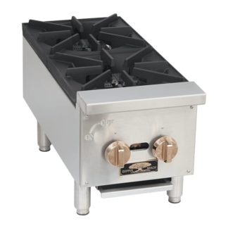 Copper Beech CBHP12-2 2 Burner Countertop Gas Hotplate / Range with Manual Controls - 50,000 BTU