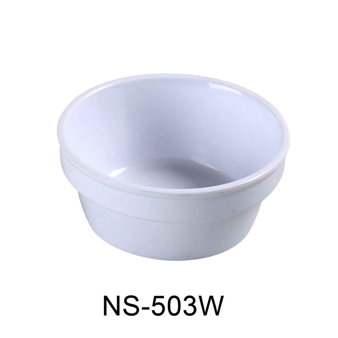 Yanco NS-503W Nessico Sauce Cup/Ramekin, 4 Oz Capacity, 1.5" Height, 3.325" Diameter, Melamine, White Color, Pack of 72