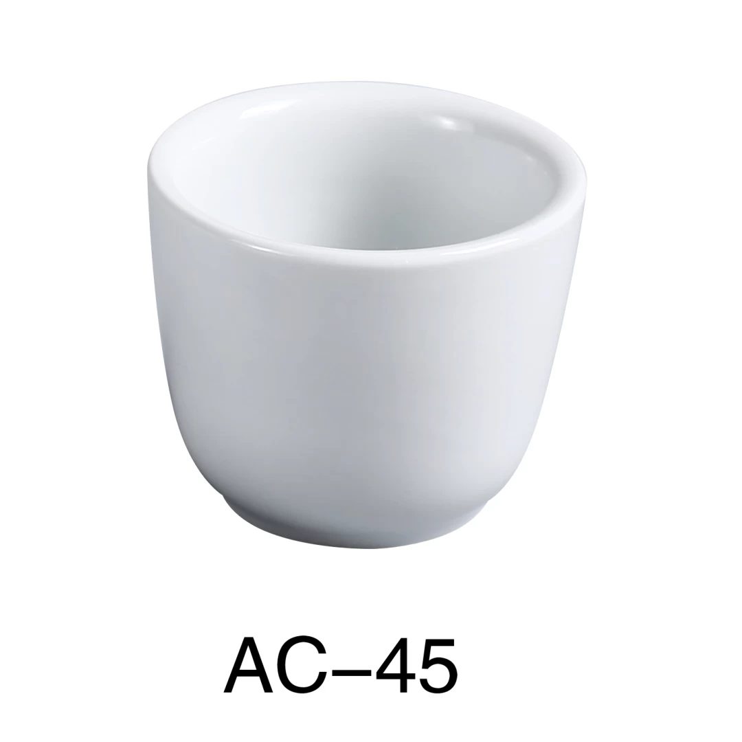 Yanco AC-45 Abco 4.5 Oz Chinese Tea Cup, 3" Diameter, Porcelain, Super White, Pack of 36