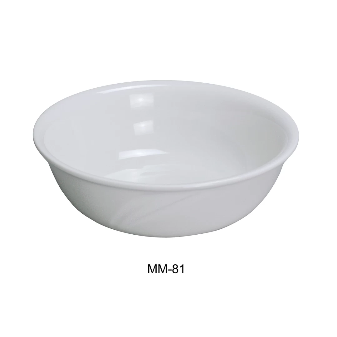 Yanco MM-81 Miami 8" Bowl, 48 Oz Capacity, Porcelain, Bone White, Pack of 12