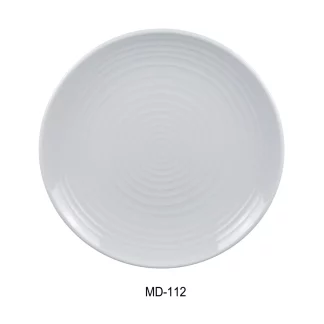 Yanco MD-112 Milando Round Plate, 11.5" Diameter, Melamine, White Color, Pack of 12