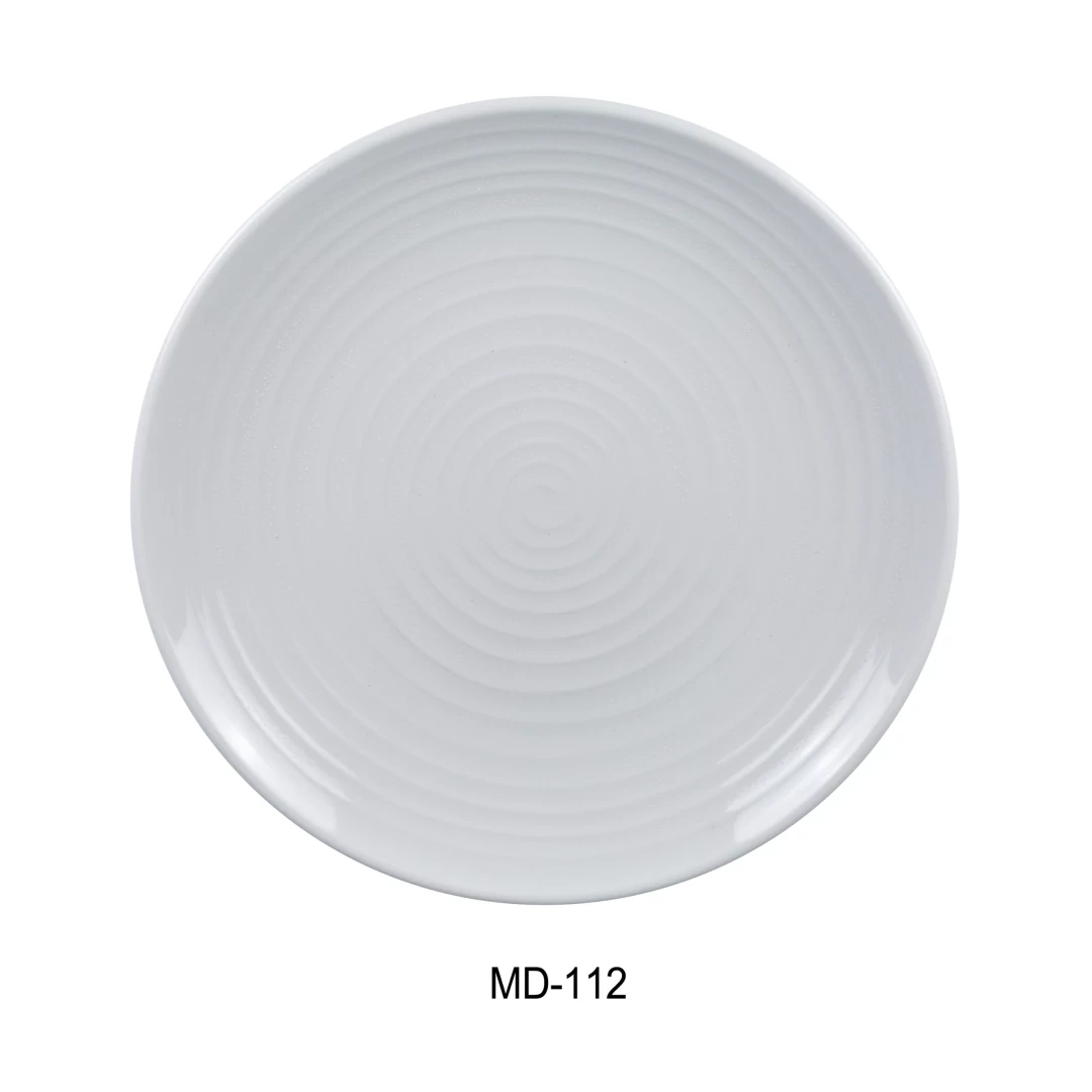 Yanco MD-112 Milando Round Plate, 11.5" Diameter, Melamine, White Color, Pack of 12