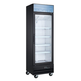Coldline D12-B 27" Single Glass Swing Door Merchandiser Freezer - Black