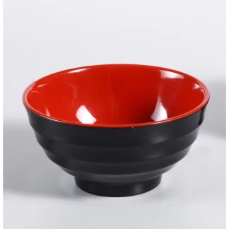Yanco CR-528 Black And Red Two-Tone Soup Bowl, 22 Oz Capacity, 3.25" Height, 6.75" Diameter, Melamine, Black/Red Color, Pack of 48