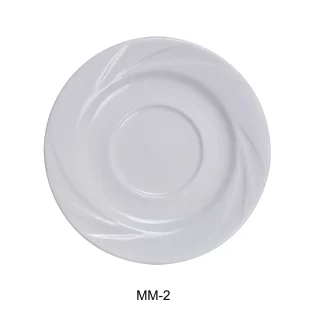 Yanco MM-2 Miami Saucer, 5.5" Diameter, Porcelain, Bone White, Pack of 36