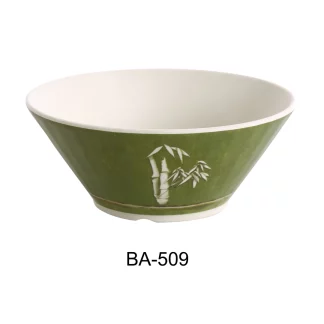 Yanco BA-509 Bamboo Style, 8.75" Salad/Noodle Bowl, 58 Oz, Melamine, Pack of 12