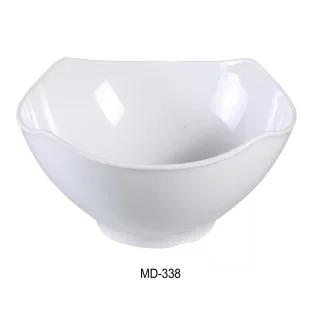 Yanco MD-337 Milando Square Bowl, 30 Oz Capacity, 7" Length, 7" Width, 3.5" Height, Melamine, White Color, Pack of 24