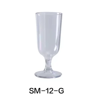 Yanco SM-12-G Stemware Goblet Glass, 12 Oz Capacity, 3" Diameter, 7" Height, Plastic, Clear Color, Pack of 24
