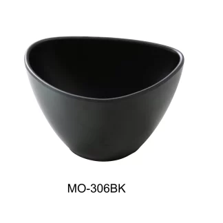 Yanco MO-306BK Moderne 5.5" Triangle Bowl 16 Oz, Black, Melamine, Pack of 48