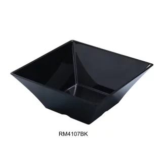 Yanco RM4107BK Rome Square Bowl, 2 Qt Capacity, 7.5" Width, 7.5" Length, 3.75" Height, Melamine, Black Color, Pack of 24