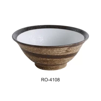 Yanco RO-4108 Rockeye 8.5" Noodle Bowl 40 Oz, 3.5" Height, China, Two-Tone, Pack of 12