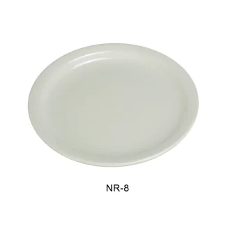 Yanco NR-8 Normandy Plate, Narrow Rim, 9" Diameter, China, American White Color, Pack of 24