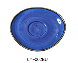 Yanco LY-002BU Lyon 6.5" Saucer For Ly-001Bu, Reactive Glaze, Blue Color, Pack of 36