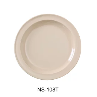 Yanco NS-108T Nessico Round Dinner Plate, 8" Diameter, Melamine, Tan Color, Pack of 48