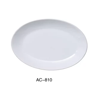 Yanco AC-810 Abco 10" X 7" Deep Coupe Platter , Porcelain, Super White, Pack of 24