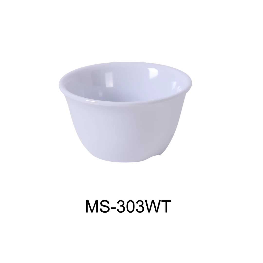 Yanco MS-303WT Mile Stone Bouillon Cup, 7 Oz Capacity, 2." Height, 4" Diameter, Melamine, White Color, Pack of 48