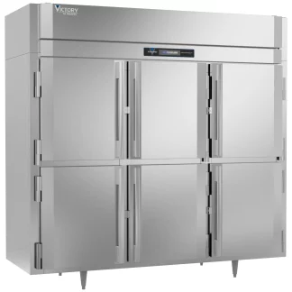 Victory Refrigeration FS-3D-S1-EW-HD-HC 85.50'' 79.6 cu. ft. Top Mounted 3 Section Solid Half Door Reach-In Freezer