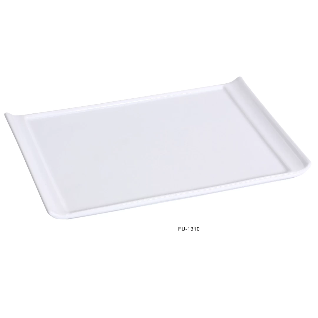 Yanco FU-1310 Fuji Rectangular Display Plate, 10.25" Length X 7" Width, Porcelain, Bone White, Pack of 24