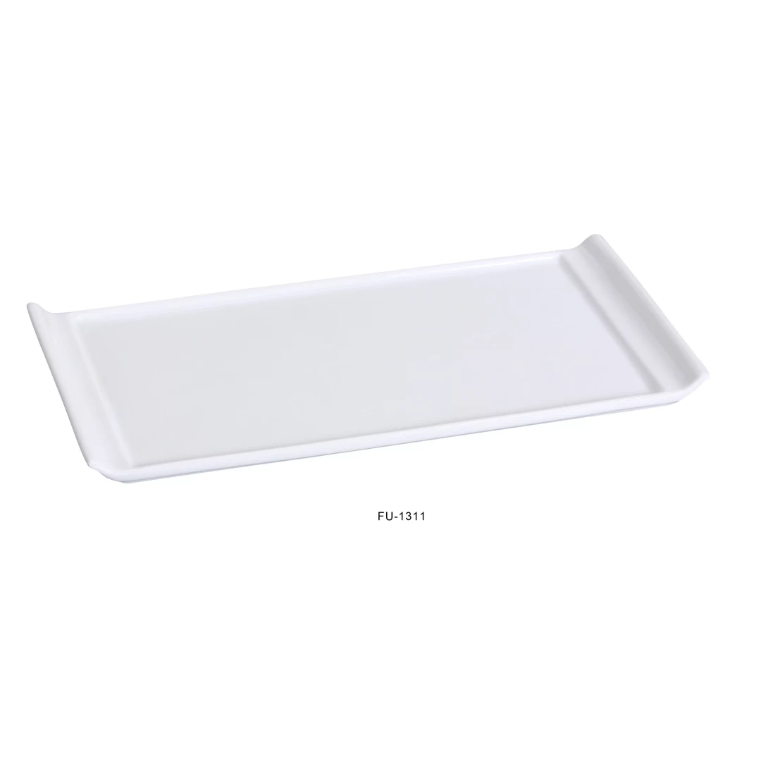 Yanco FU-1311 Fuji Rectangular Display Plate, 11.25" Length X 7" Width, Porcelain, Bone White, Pack of 12