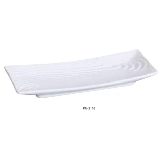 Yanco FU-2108 Fuji Rectangular Plate, 8" Length X 3.125" Width, Porcelain, Bone White, Pack of 36