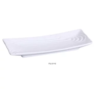 Yanco FU-2110 Fuji Rectangular Plate,10.5" Length X 4.375" Width, Porcelain, Bone White, Pack of 24
