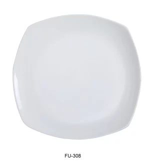 Yanco FU-308 Fuji Square Flat Plate, 8" Length X 8" Width, Porcelain, Bone White, Pack of 36