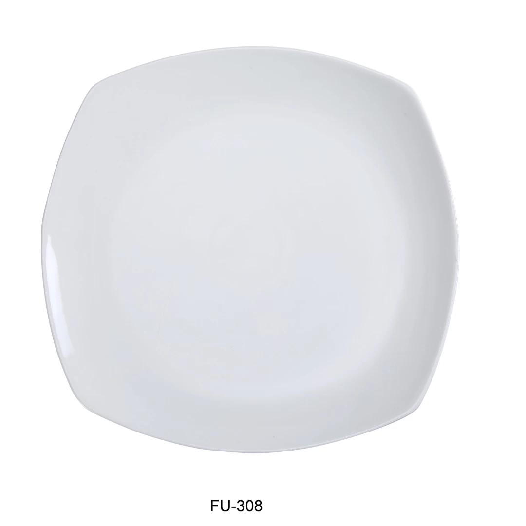Yanco FU-308 Fuji Square Flat Plate, 8" Length X 8" Width, Porcelain, Bone White, Pack of 36