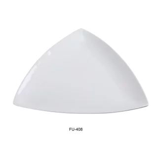 Yanco FU-408 Fuji 8" Triangle Plate, Porcelain, Bone White, Pack of 36