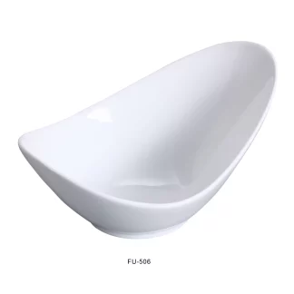 Yanco FU-506 Fuji 5.75" Fortune Bowl, 4 Oz Capacity, Porcelain, Bone White, Pack of 36