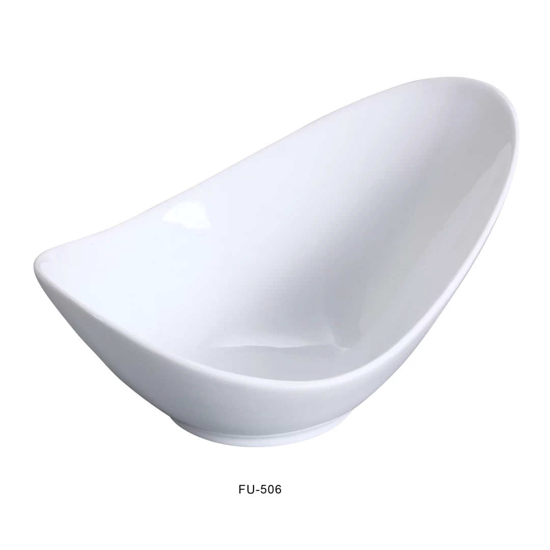 Yanco FU-506 Fuji 5.75" Fortune Bowl, 4 Oz Capacity, Porcelain, Bone White, Pack of 36