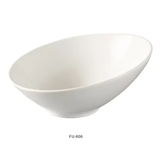 Yanco FU-606 Fuji 6" Sheer Bowl, 9 Oz Capacity, Porcelain, Bone White, Pack of 36