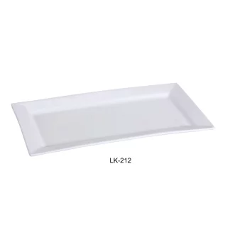 Yanco LK-210 Rectangular Plate, 10" Length X 6" Width, Porcelain, Bone White, Pack of 24