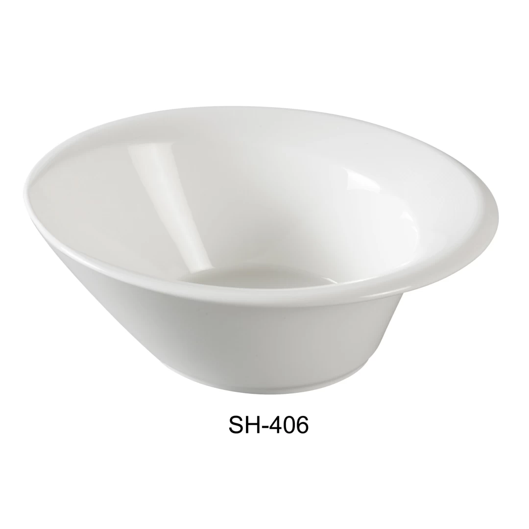 Yanco SH-406 6" Salad Bowl, 10 Oz Capacity, Porcelain, Bone White, Pack of 36