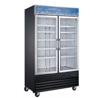 Coldline D48-B 49" Double Glass Swing Door Merchandising Freezer - Black