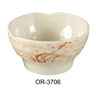 Yanco OR-3704 Orchis Rice Bowl, 8 Oz Capacity, 2.5" Height, 4.25" Diameter, Melamine, Gold Color, Pack of 72