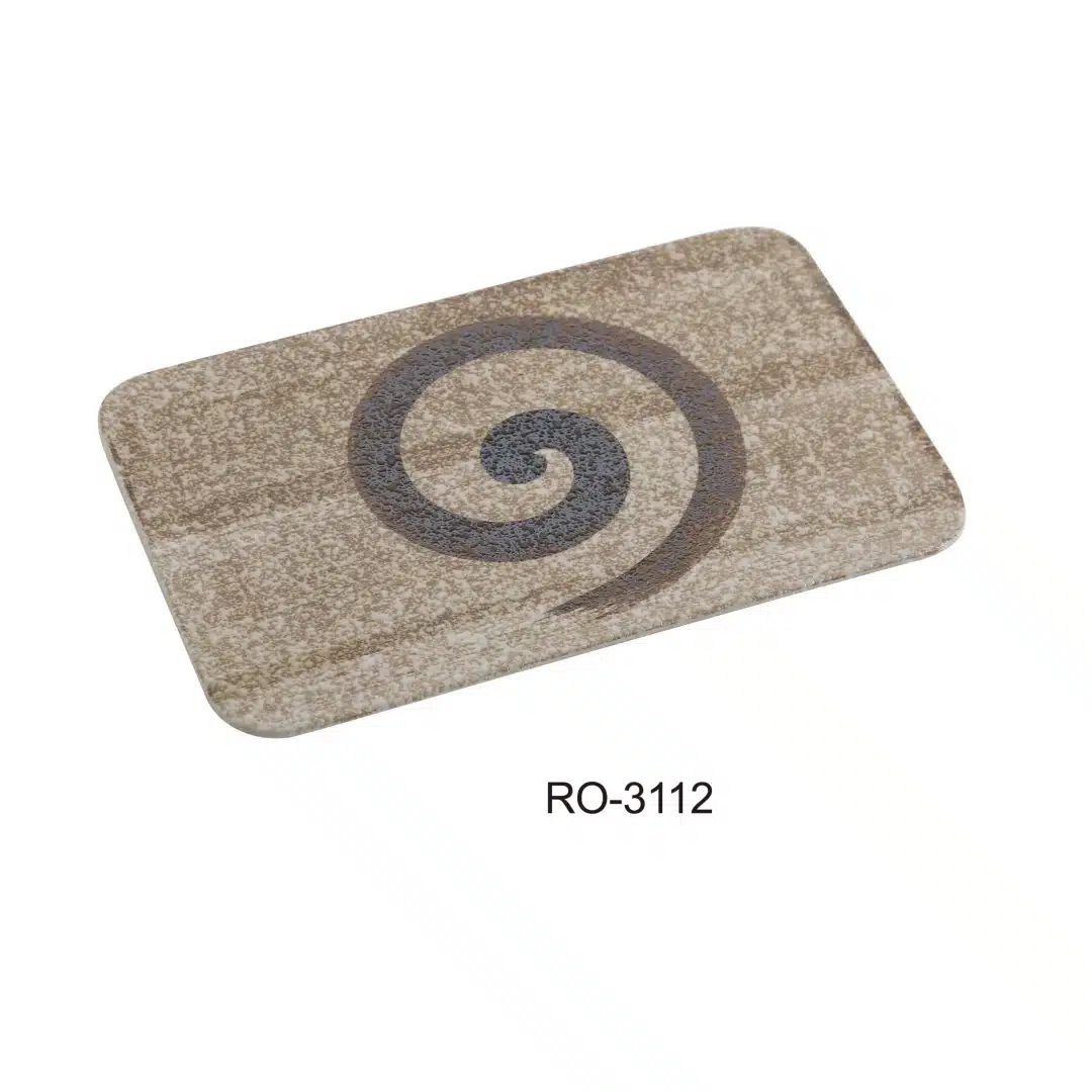 Yanco RO-3112 Rockeye 11.75" Rectangular Display Plate, 7.75" Width, China, Two-Tone, Pack of 12