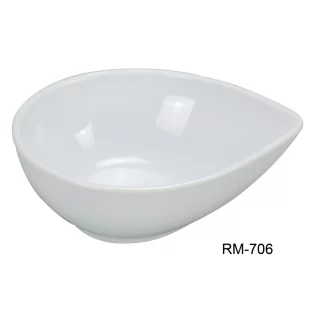 Yanco RM-704BK Rome Water Drop Shape Dish, 4 Oz Capacity, 4" Length, 3.5" Width, 1.5" Height, Melamine, Black Color, Pack of 72