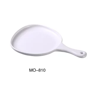 Yanco MO-810 Moderne 12" X 8" X 1" Pan Plate With Handle, Melamine, Matte Finish, Pack of 12