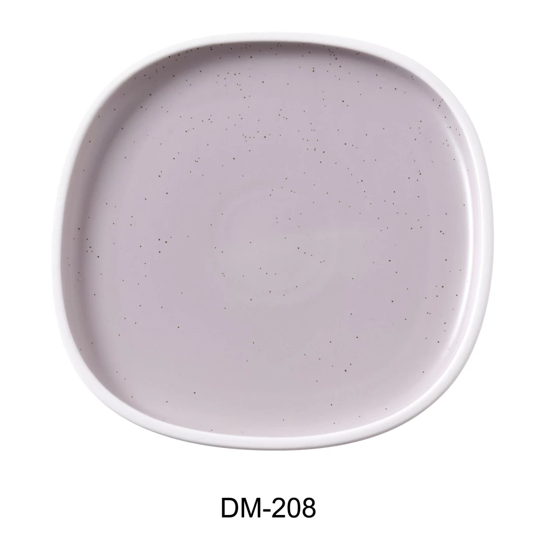Yanco DM-208 Denmark 8 1/4" X 3/4" Square Plate With Upright Rim, Porcelain, Matte Glaze, Pack of 24