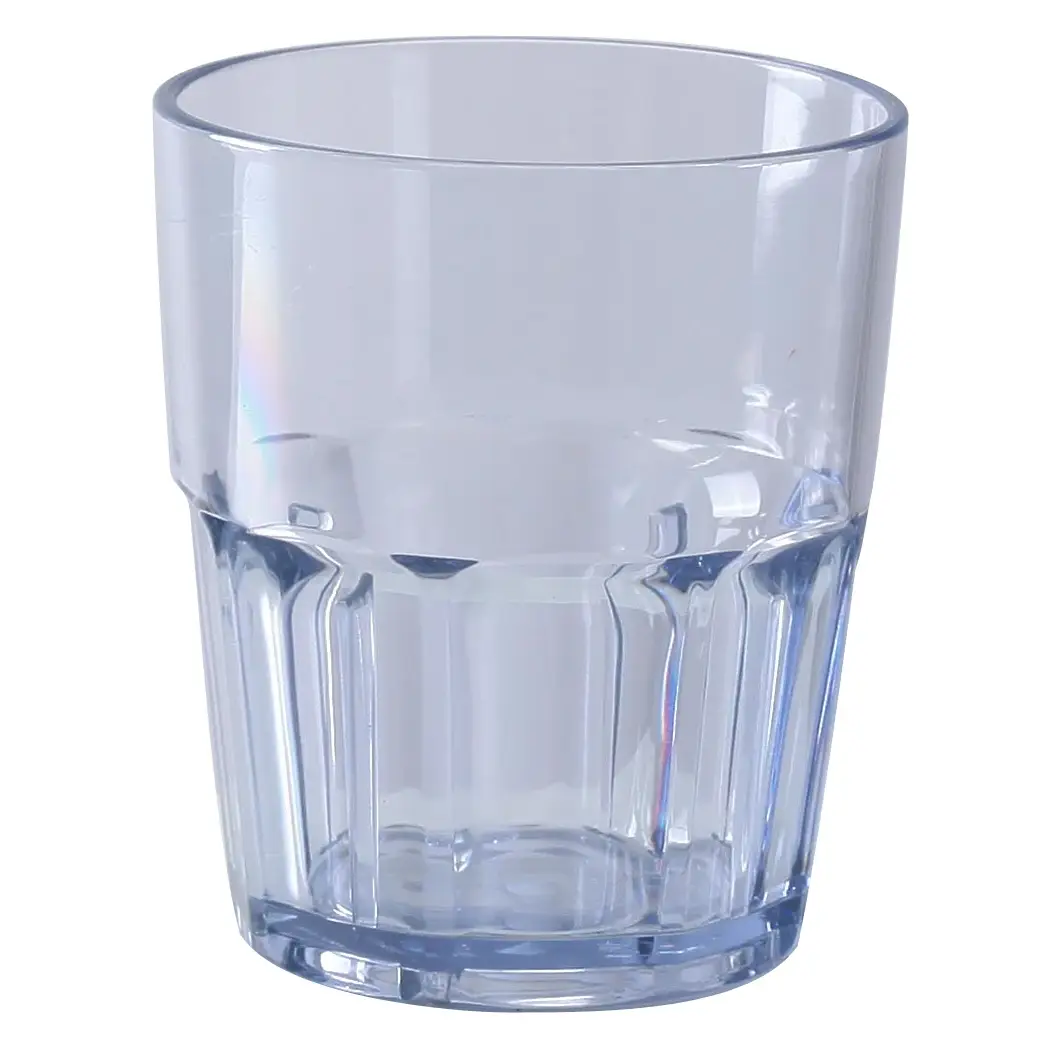 Yanco HA-012 Hawaii Double Rocks Tumbler, 12 Oz Capacity, 3.5" Diameter, 4" Height, Plastic, Clear Color, Pack of 72