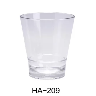 Yanco HA-209 Hawaii 3.25" Rocks 9 Oz, 3.75" Height, Plastic, Clear Color, Pack of 24
