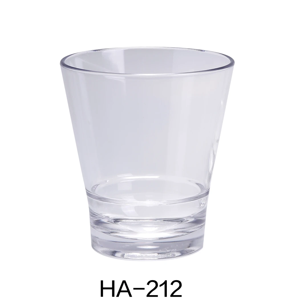 Yanco HA-212 Hawaii 3.5" Rocks 12 Oz, 4" Height, Plastic, Clear Color, Pack of 24