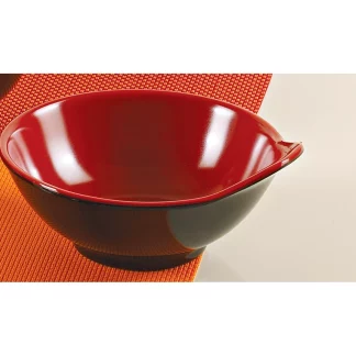 Yanco CR-3545 Black And Red Two-Tone Sauce Bowl, 10 Oz Capacity, 4.5" Diameter, 1.75" Height, Melamine, Black/Red Color, Pack of 48