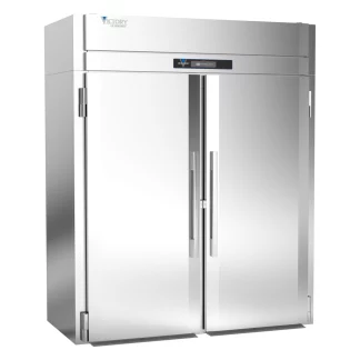 Victory Refrigeration HIS-2D-1-PT UltraSpec Series 72.4 cu. ft. 2 Section Solid Door Roll-Thru Heated Cabinet, Stainless Steel - 208-240 Volts, 68.88"W x 40.63"D x 84.25"H